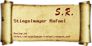 Stiegelmayer Rafael névjegykártya